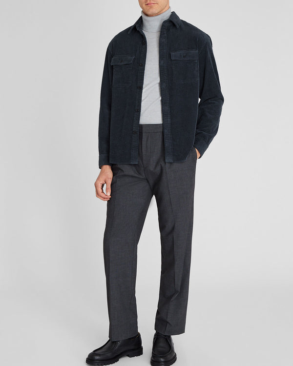 Club Monaco Wide Wale Corduroy Shirt Jacket Dark Blue