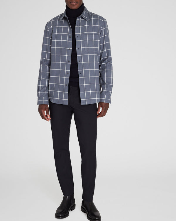 Club Monaco Windowpane Lightweight Flannel Shirt Grey