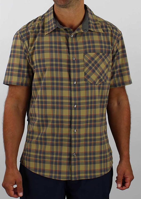 Club Ride Men's Detour Shirt Khaki Cayenne Plaid