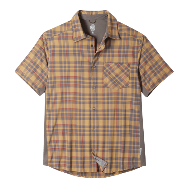 club ride Men's Detour Shirt Khaki Cayenne Plaid