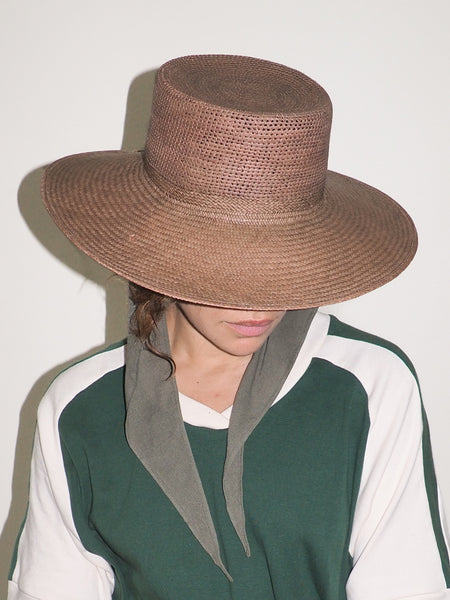 Clyde Cielo Hat W. Shade In Khaki Green Toquilla Straw
