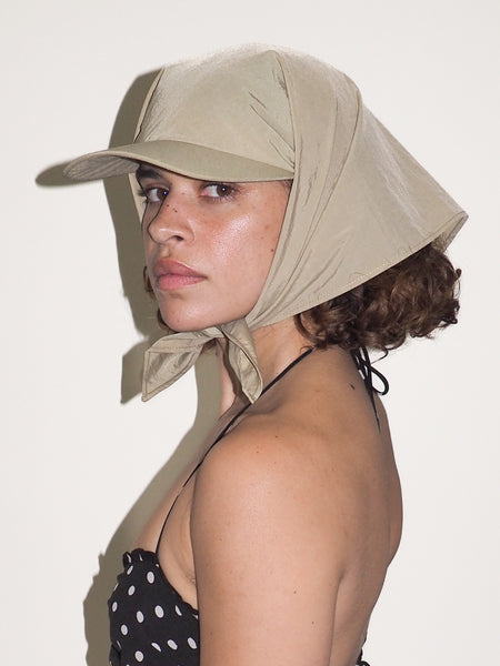 Clyde Brimmed Scarf In Beige