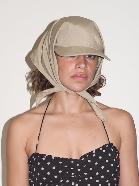 clyde Brimmed Scarf in Beige