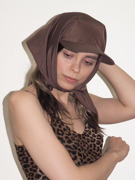 clyde Brimmed Scarf in Brown