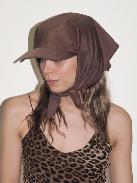 Clyde Brimmed Scarf In Brown