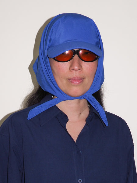 Clyde Brimmed Scarf In True Blue