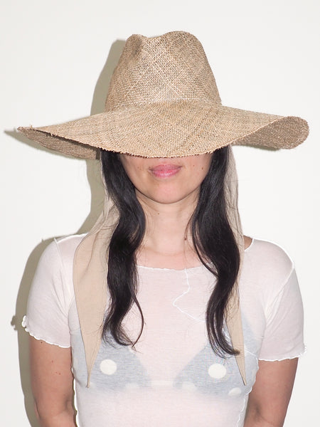 Clyde Caro Hat W. Neck Shade In Seagrass