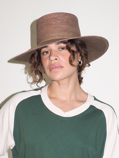 Clyde Cielo Hat In Khaki Green Toquilla Straw
