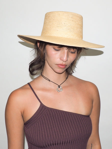 Clyde Cielo Hat In Tan Toquilla Straw