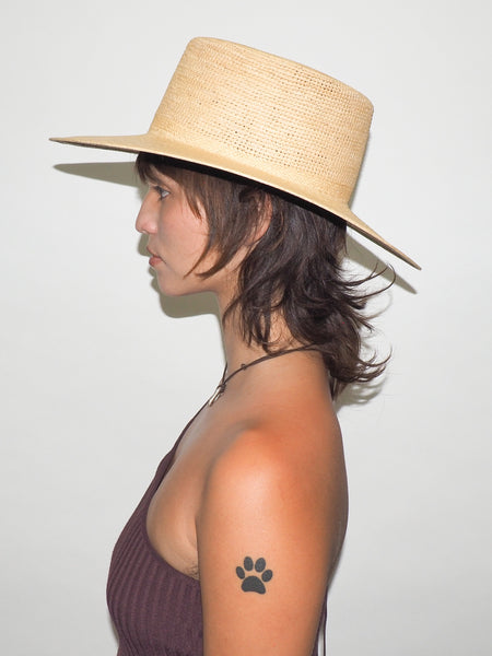 Clyde Cielo Hat In Tan Toquilla Straw