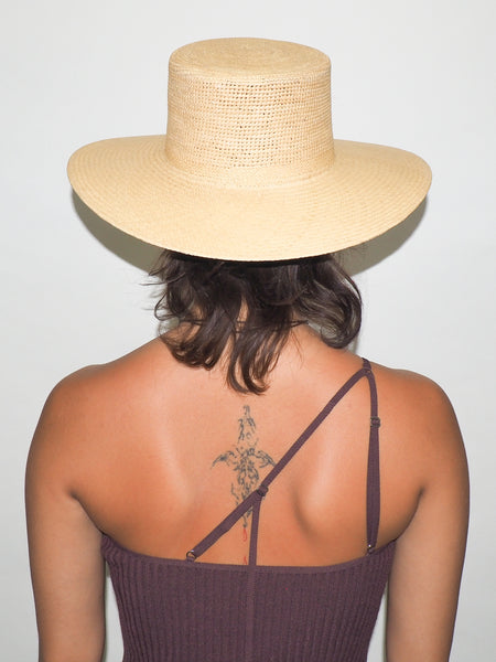 Clyde Cielo Hat In Tan Toquilla Straw