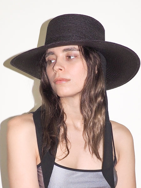 Clyde Cielo Hat W. Shade In Black Toquilla Straw