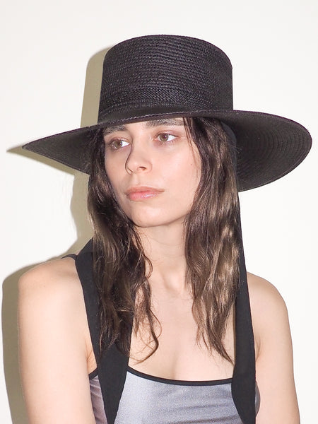 Clyde Cielo Hat W. Shade In Black Toquilla Straw