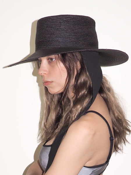 Clyde Cielo Hat W. Shade In Black Toquilla Straw