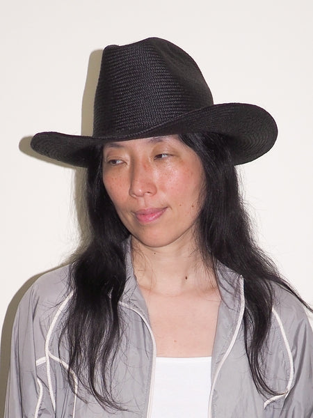 clyde Cowboy Hat in Black Toquilla Straw