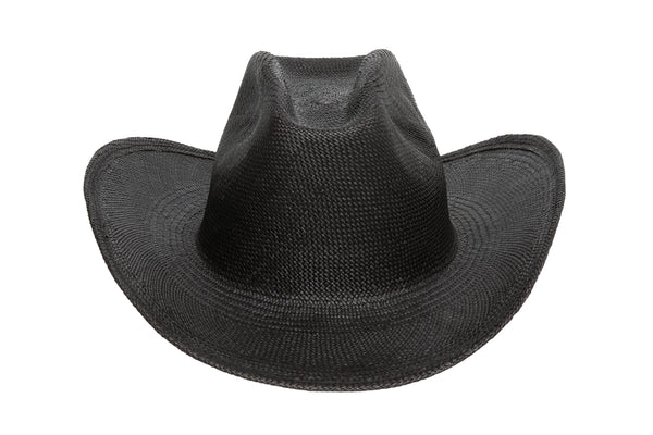 Clyde Cowboy Hat In Black Toquilla Straw
