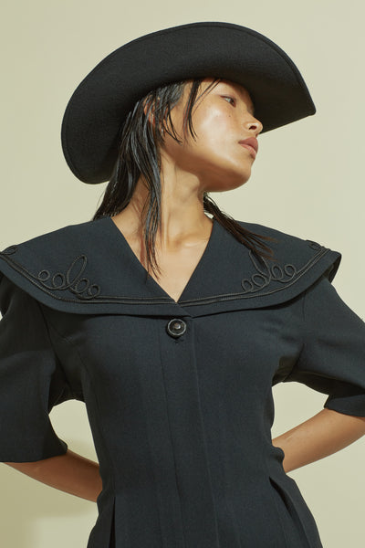 Clyde Cowboy Hat In Black Wool