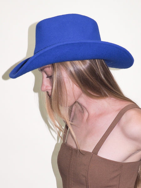Clyde Cowboy Hat In Electric Blue Wool