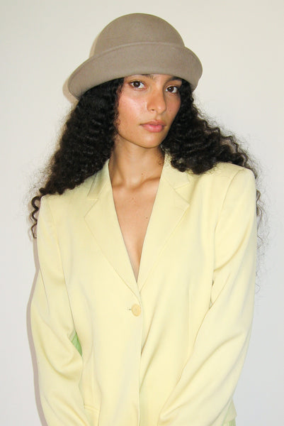 Clyde Crown Hat In Taupe Wool