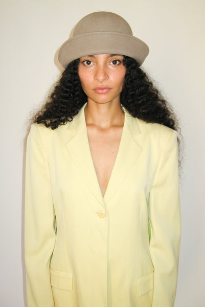 Clyde Crown Hat In Taupe Wool