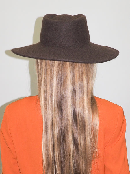 Clyde Dai Hat In Brown Melange Wool