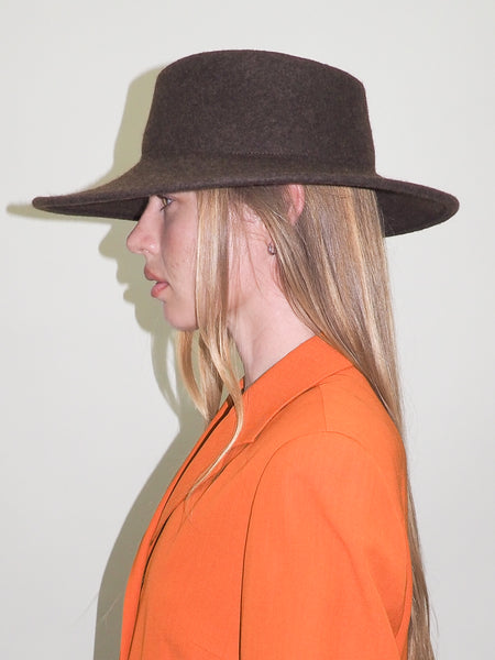Clyde Dai Hat In Brown Melange Wool