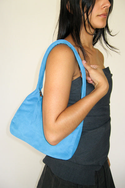 Clyde Delta Purse In Azure Suede