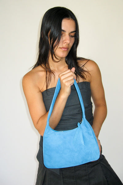 Clyde Delta Purse In Azure Suede