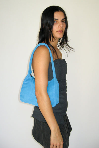 Clyde Delta Purse In Azure Suede