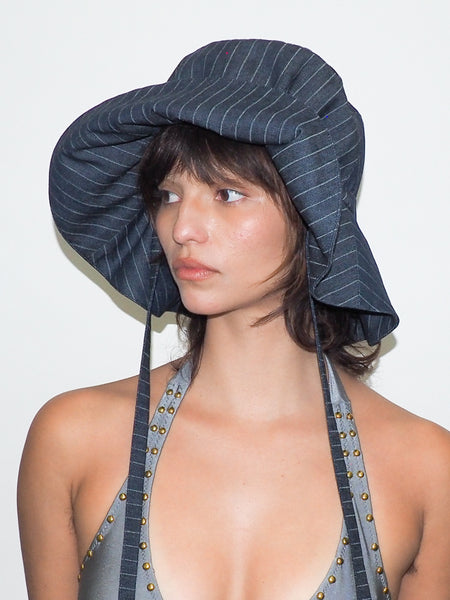 clyde Forza Hat in Indigo Denim Pinstripe