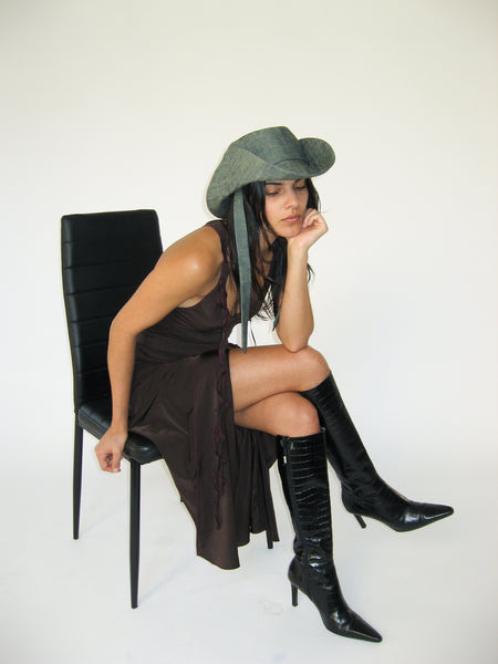 Clyde Len Hat In Yellow Indigo Denim