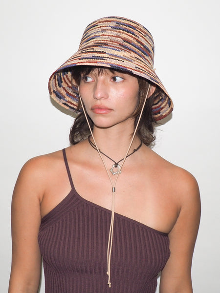 clyde Megamix Hat in Pink Toquilla Straw