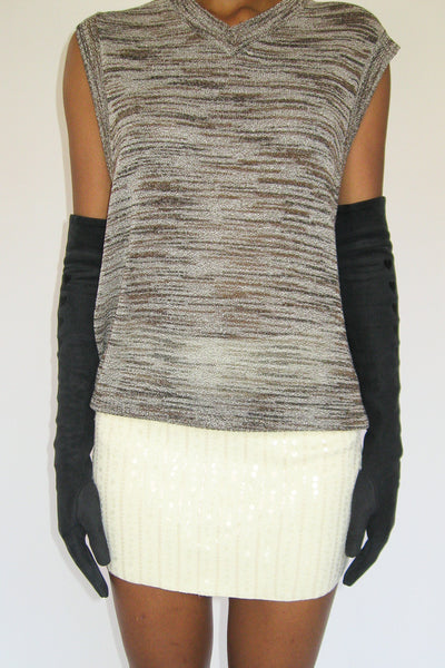 Clyde Moonlight Gloves In Black Heart Lambskin