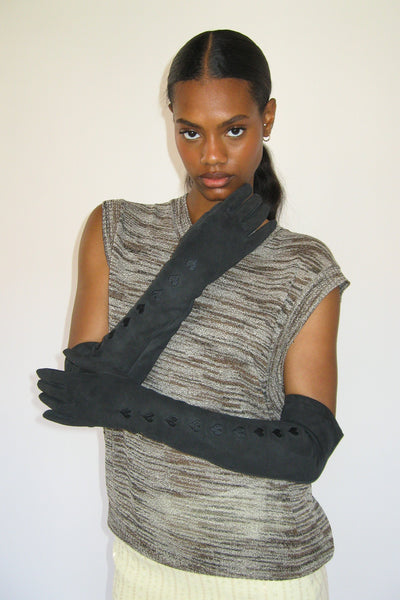 clyde Moonlight Gloves in Black Heart Lambskin