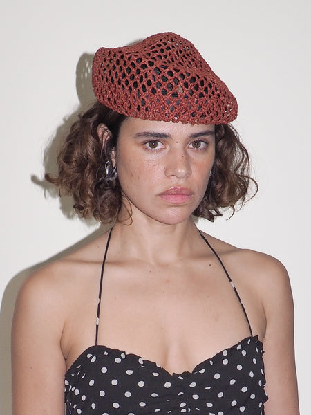 Clyde Net Beret In Auburn Toyo