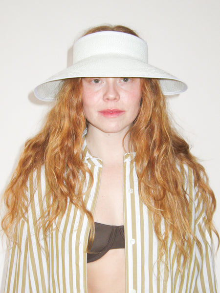 Clyde Pluto Visor In Cloud Toquilla Straw