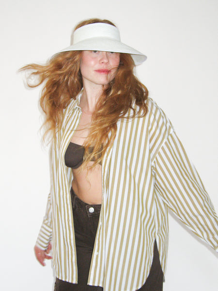 Clyde Pluto Visor In Cloud Toquilla Straw