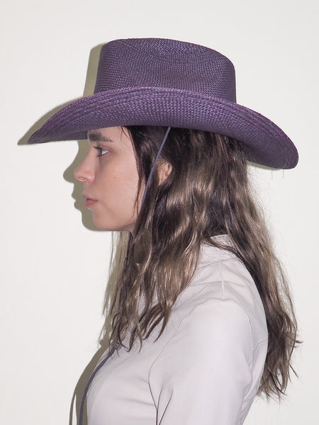 Clyde Cowboy Hat W. Drawstring In Slate Toquilla Straw