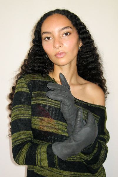 Clyde Raw Seam Classic Gloves In Distressed Charcoal