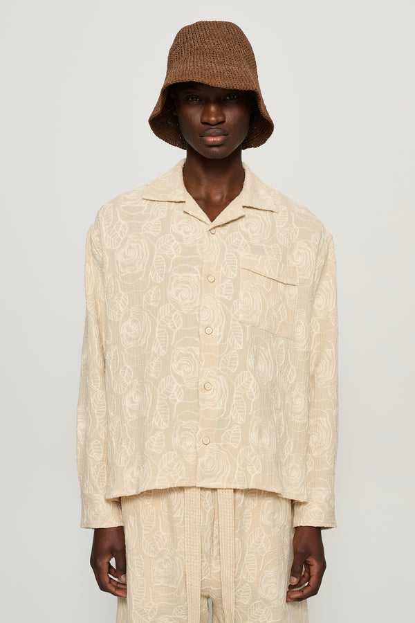 cmmn swdn Akito Embroidered Shirt Cream