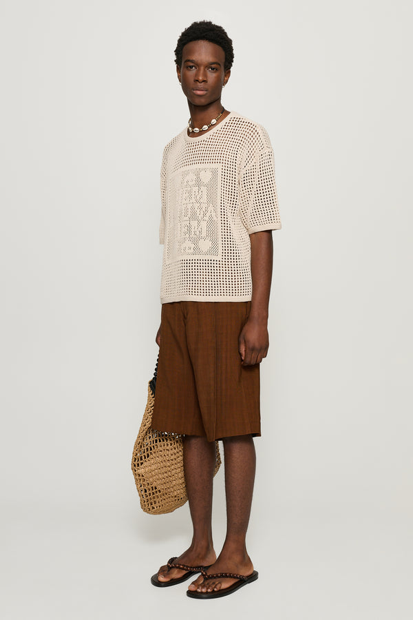 Cmmn Swdn Ara Deep Pleat Shorts Brown