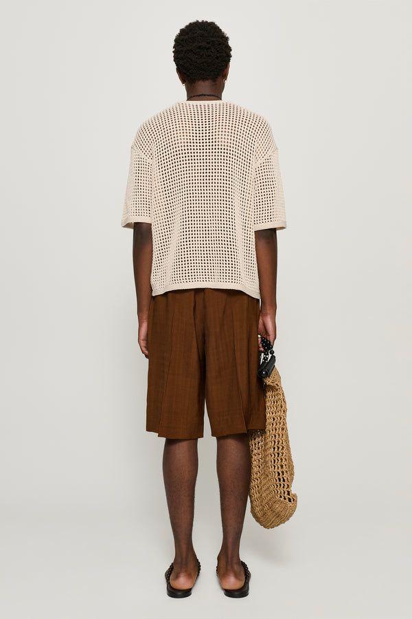 Cmmn Swdn Ara Deep Pleat Shorts Brown
