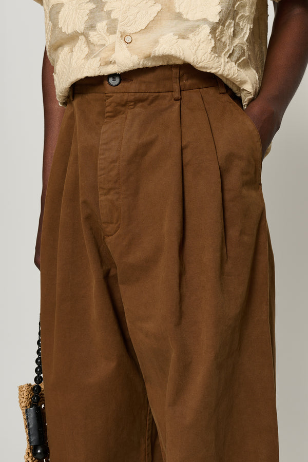 Cmmn Swdn Chino Elasticated Trousers Brown