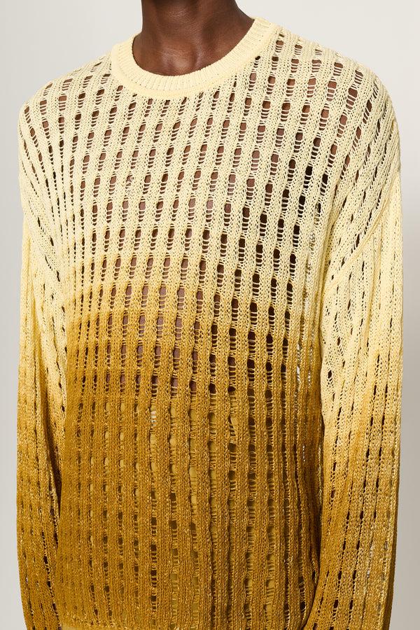 Cmmn Swdn Daron Open Knit Sweater Ecru Brown