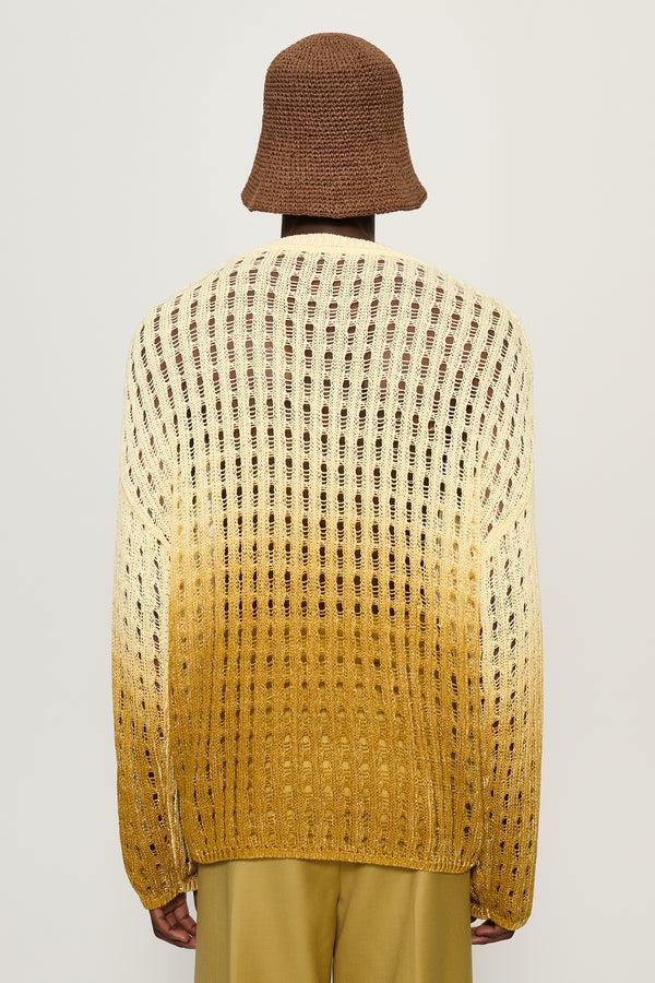 Cmmn Swdn Daron Open Knit Sweater Ecru Brown