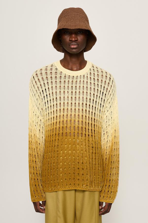 Cmmn Swdn Daron Open Knit Sweater Ecru Brown