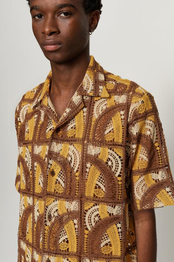 Cmmn Swdn Duane Crochet Shirt Brown