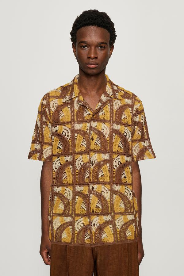 Cmmn Swdn Duane Crochet Shirt Brown
