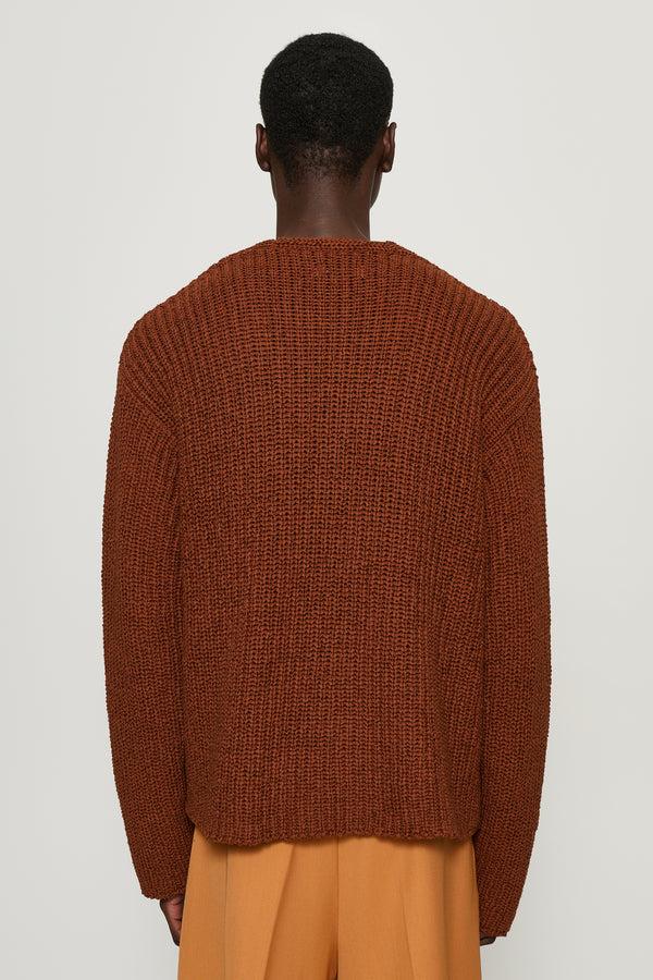 Cmmn Swdn Eldar Tape Knit Cardigan Brown