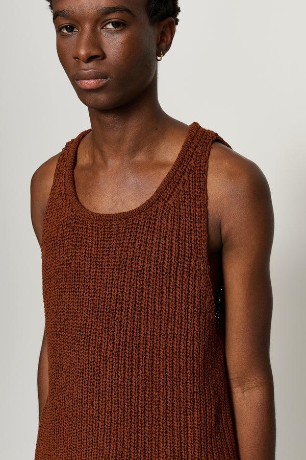 Cmmn Swdn Eli Tape Knit Tank Brown
